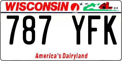 WI license plate 787YFK