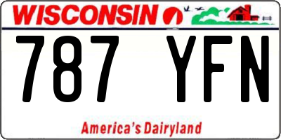 WI license plate 787YFN