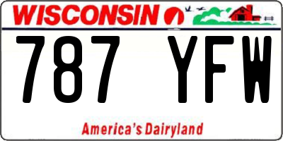 WI license plate 787YFW