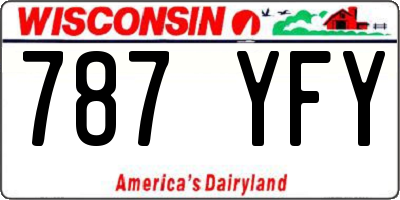 WI license plate 787YFY