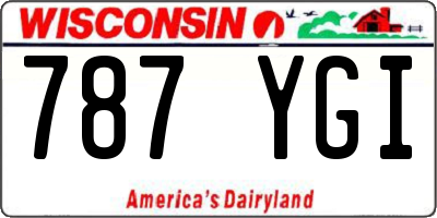 WI license plate 787YGI