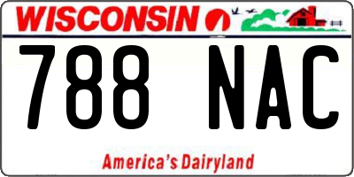 WI license plate 788NAC
