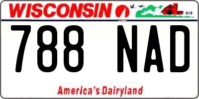 WI license plate 788NAD