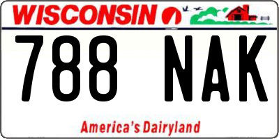 WI license plate 788NAK