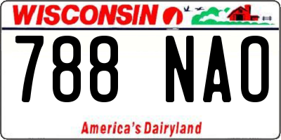 WI license plate 788NAO