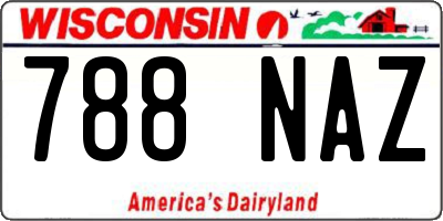 WI license plate 788NAZ