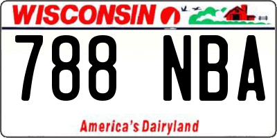 WI license plate 788NBA
