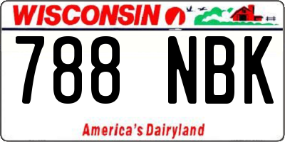 WI license plate 788NBK