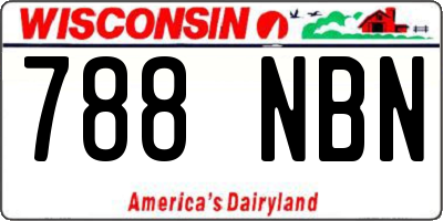 WI license plate 788NBN