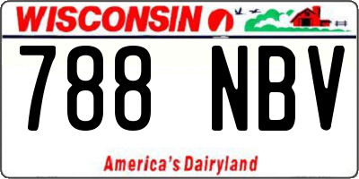 WI license plate 788NBV