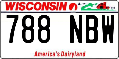 WI license plate 788NBW