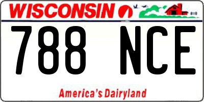 WI license plate 788NCE