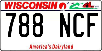 WI license plate 788NCF
