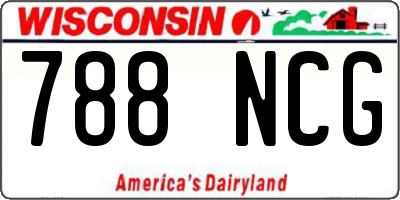WI license plate 788NCG