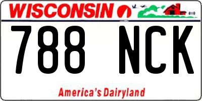 WI license plate 788NCK