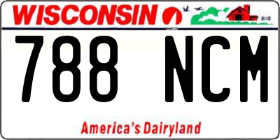WI license plate 788NCM