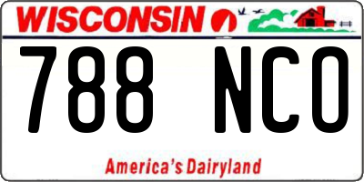 WI license plate 788NCO