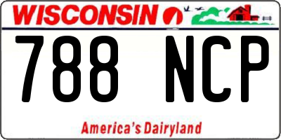WI license plate 788NCP