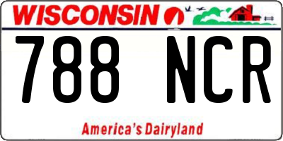 WI license plate 788NCR