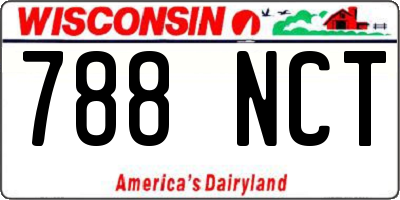 WI license plate 788NCT