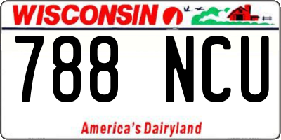 WI license plate 788NCU