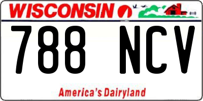 WI license plate 788NCV