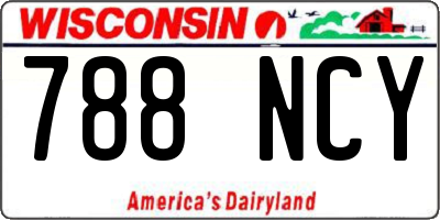 WI license plate 788NCY