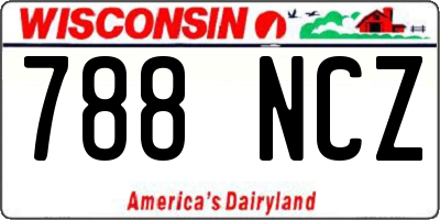 WI license plate 788NCZ