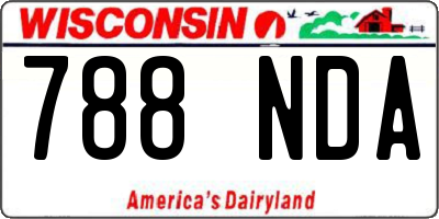 WI license plate 788NDA