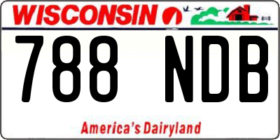 WI license plate 788NDB