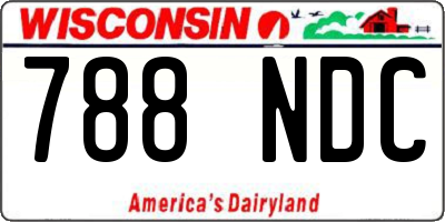 WI license plate 788NDC