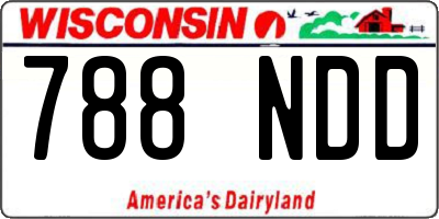 WI license plate 788NDD