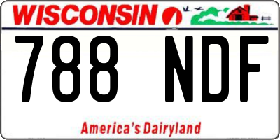 WI license plate 788NDF