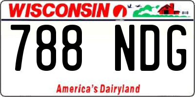 WI license plate 788NDG