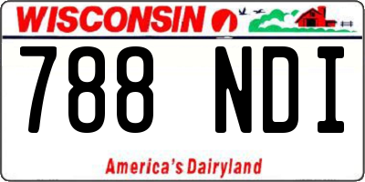 WI license plate 788NDI