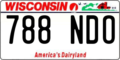 WI license plate 788NDO