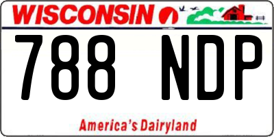 WI license plate 788NDP