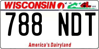 WI license plate 788NDT