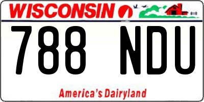 WI license plate 788NDU