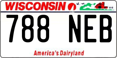 WI license plate 788NEB