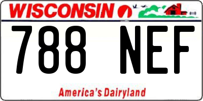 WI license plate 788NEF