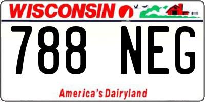 WI license plate 788NEG