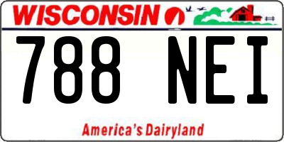 WI license plate 788NEI