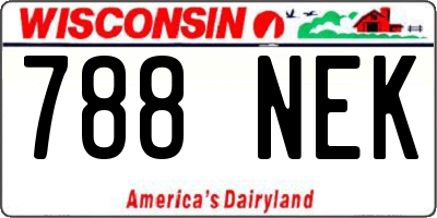 WI license plate 788NEK
