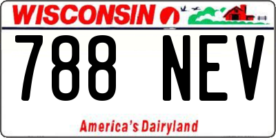 WI license plate 788NEV
