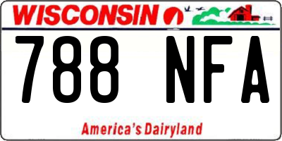 WI license plate 788NFA