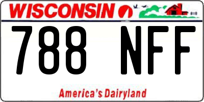 WI license plate 788NFF