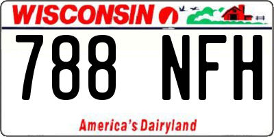 WI license plate 788NFH