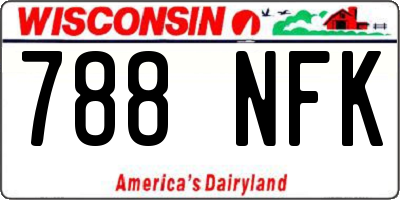 WI license plate 788NFK