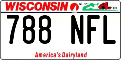 WI license plate 788NFL